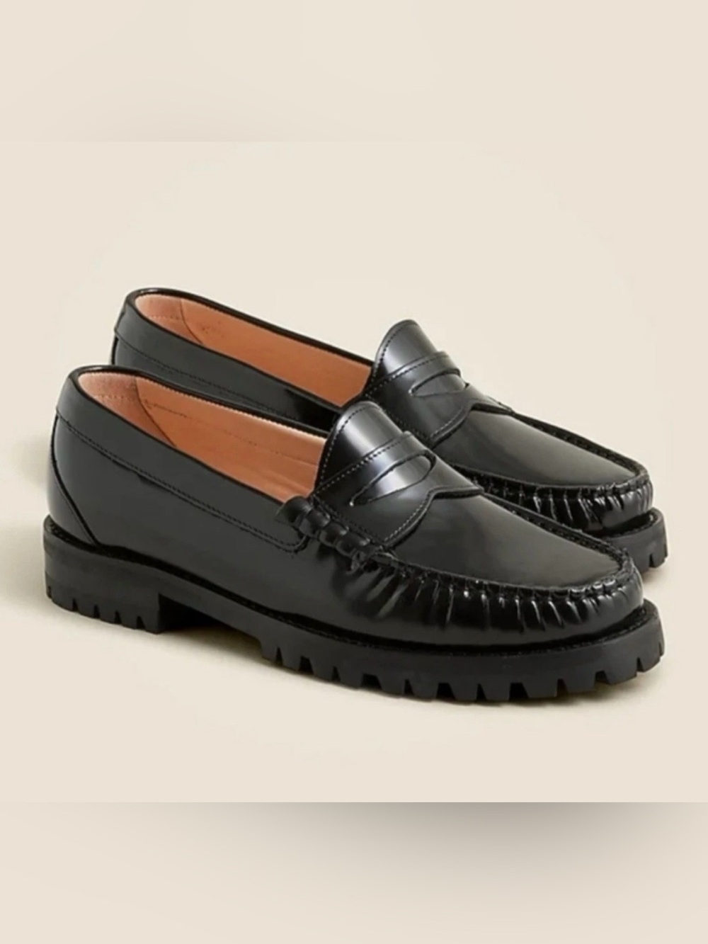 J.Crew Winona lug-sole penny loafers - Size 8 - black